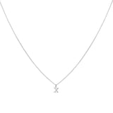 Sterling Silver Block Letter Initial Necklace