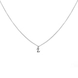 Sterling Silver Block Letter Initial Necklace