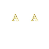 Gold Plated Block Letter Initial Earring