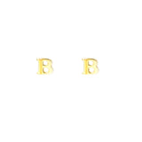 Gold Plated Block Letter Initial Earring