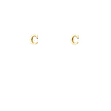 Gold Plated Block Letter Initial Earring