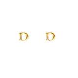 Gold Plated Block Letter Initial Earring