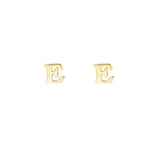 Gold Plated Block Letter Initial Earring