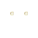 Gold Plated Block Letter Initial Earring