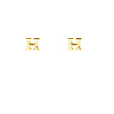 Gold Plated Block Letter Initial Earring