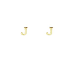 Gold Plated Block Letter Initial Earring