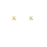 Gold Plated Block Letter Initial Earring