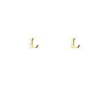 Gold Plated Block Letter Initial Earring