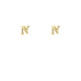 Gold Plated Block Letter Initial Earring