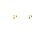 Gold Plated Block Letter Initial Earring