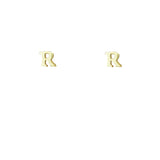 Gold Plated Block Letter Initial Earring
