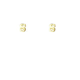 Gold Plated Block Letter Initial Earring