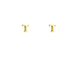 Gold Plated Block Letter Initial Earring