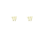 Gold Plated Block Letter Initial Earring