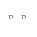 sterling silver block letter initial earring