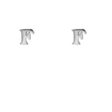 Sterling Silver Block Letter Initial Earring