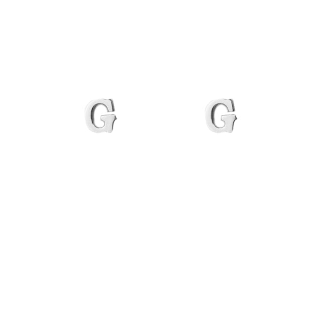 sterling silver block letter initial earring