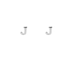 Sterling Silver Block Letter Initial Earring