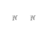 Sterling Silver Block Letter Initial Earring