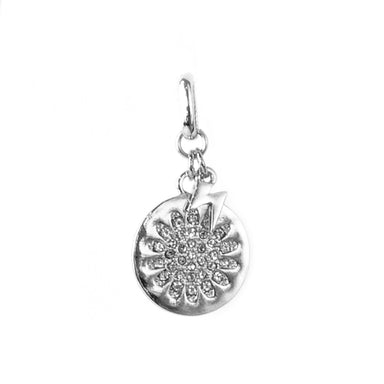 Pavé Flower/Bolt Bale Charm - silver