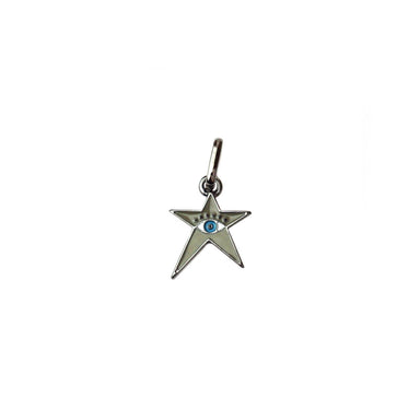 Enamel Evil Eye Star Bale Charm - hematite army