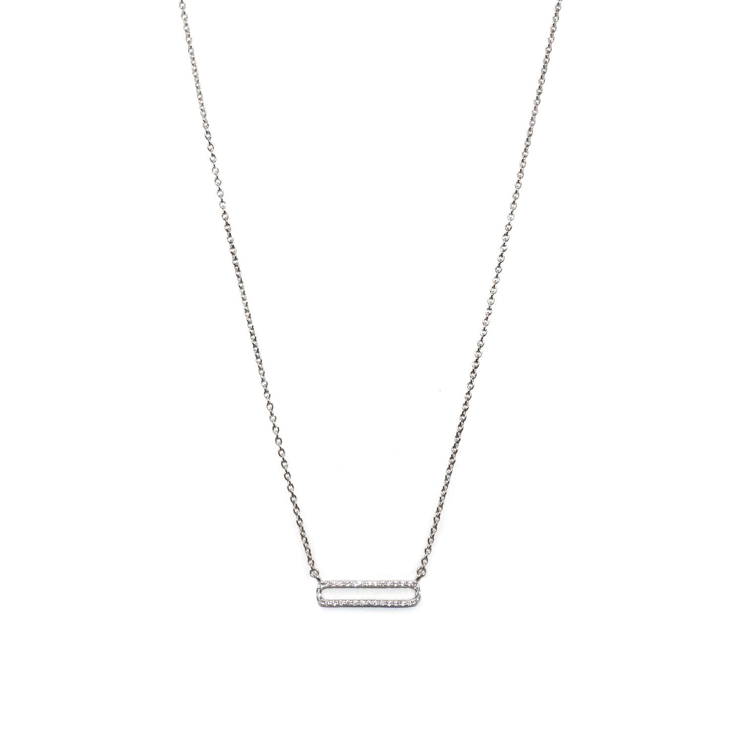 sterling cz link necklace