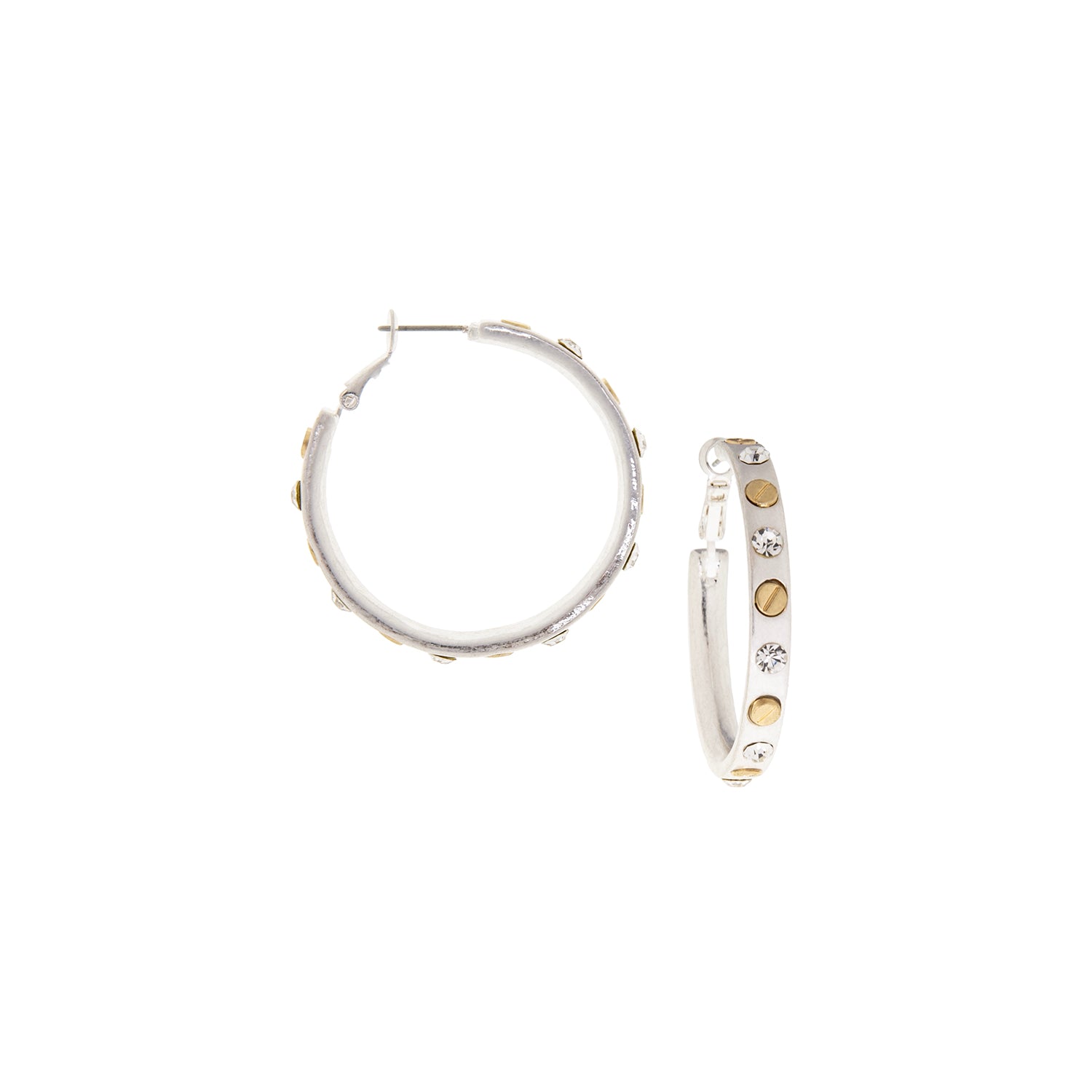 Nailhead Gemstone Hoop