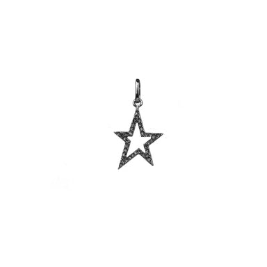 CZ Star Mini Bale Charm - hematite