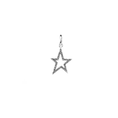 CZ Star Mini Bale Charm - silver