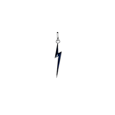 Enamel Mini Bolt Bale Charm - silver/navy