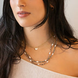 Link Necklace with Enamel Butterfly Charm