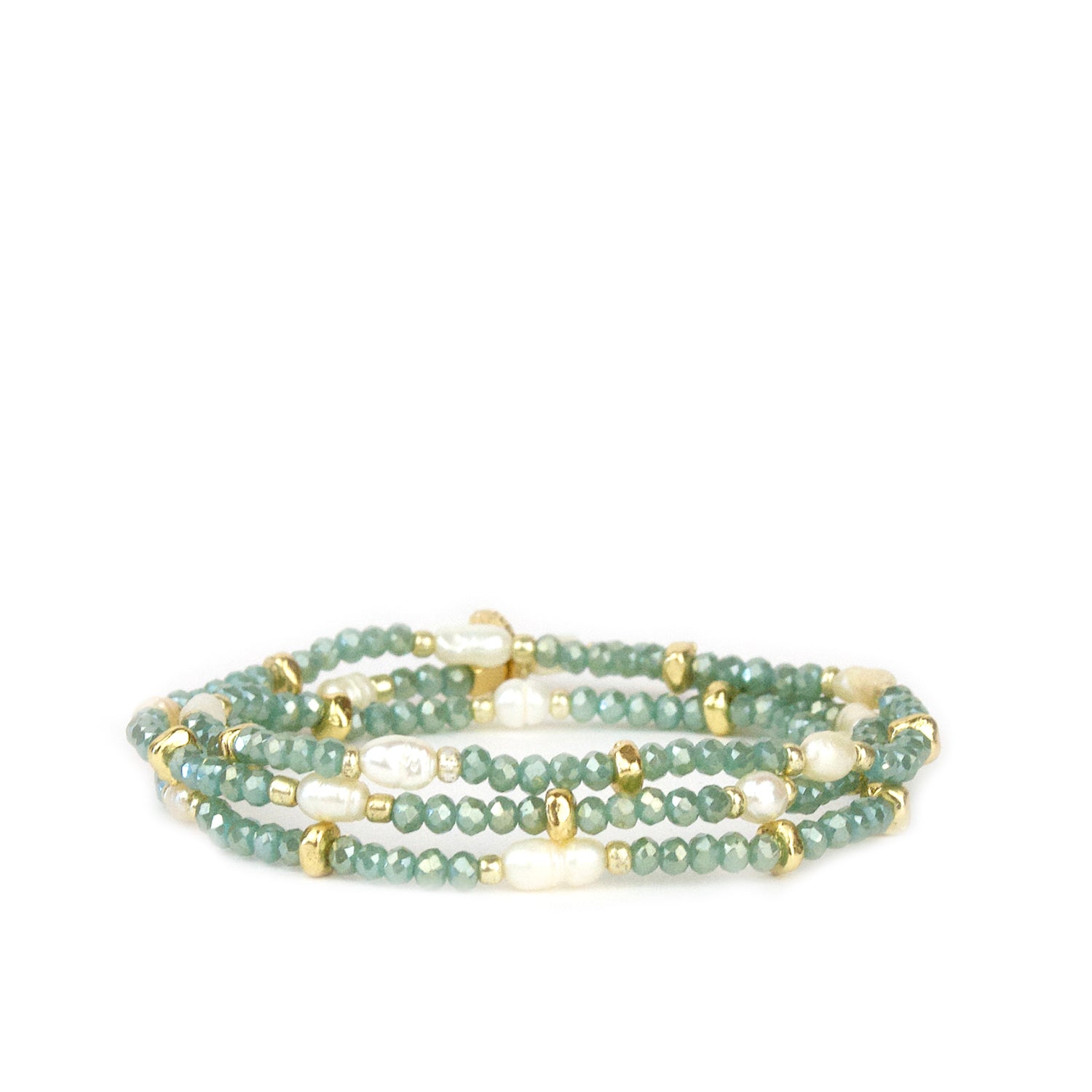 Eva Pearl Stretch Wrap Bracelet