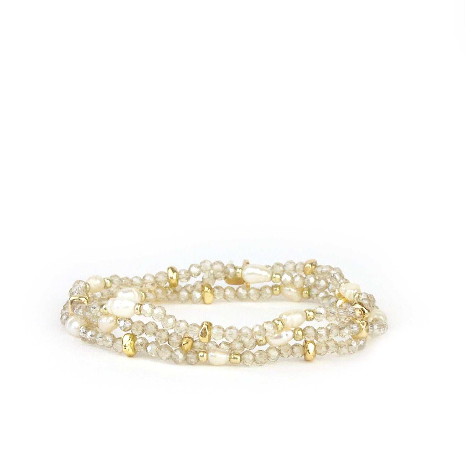 Eva Pearl Stretch Wrap Bracelet