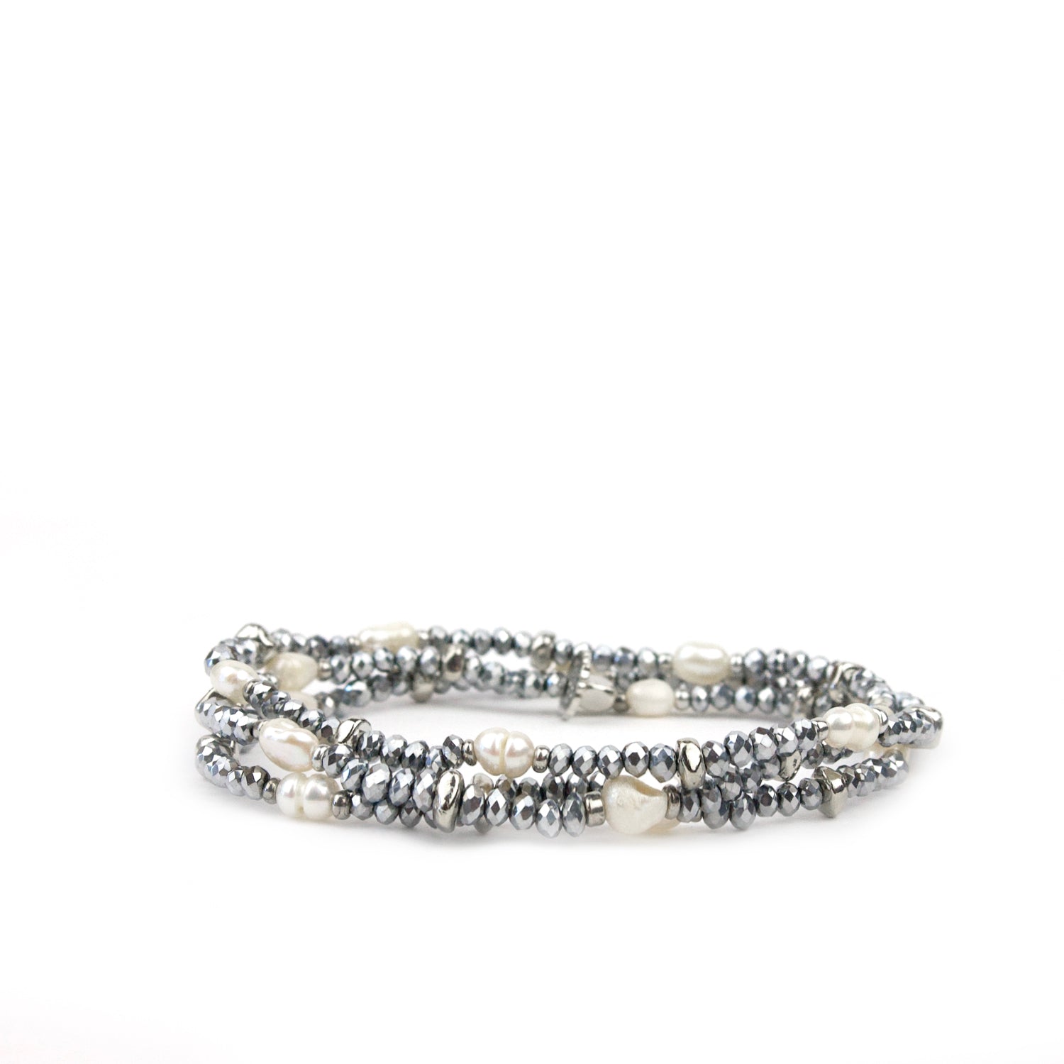 Eva Pearl Stretch Wrap Bracelet