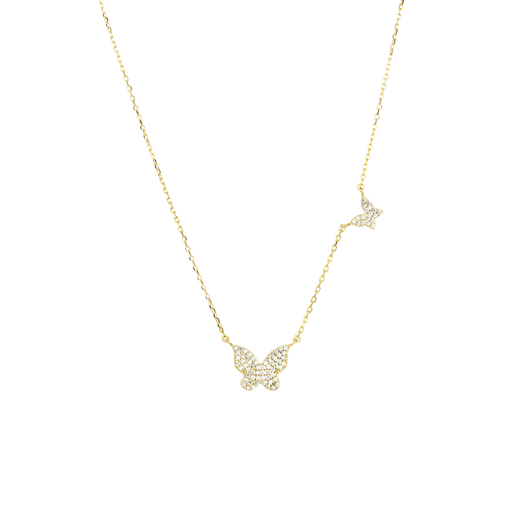 sterling double butterfly necklace