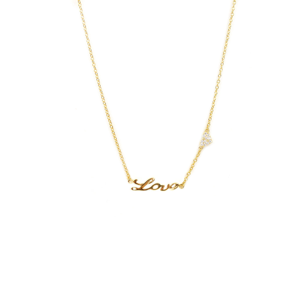 sterling love & heart necklace