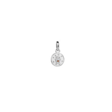 Pavé Hamsa Disc Bale Charm - silver