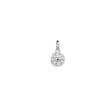 Pavé Evil Eye Disc Bale Charm - silver
