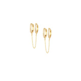 Sterling Double Huggie Chain Earring