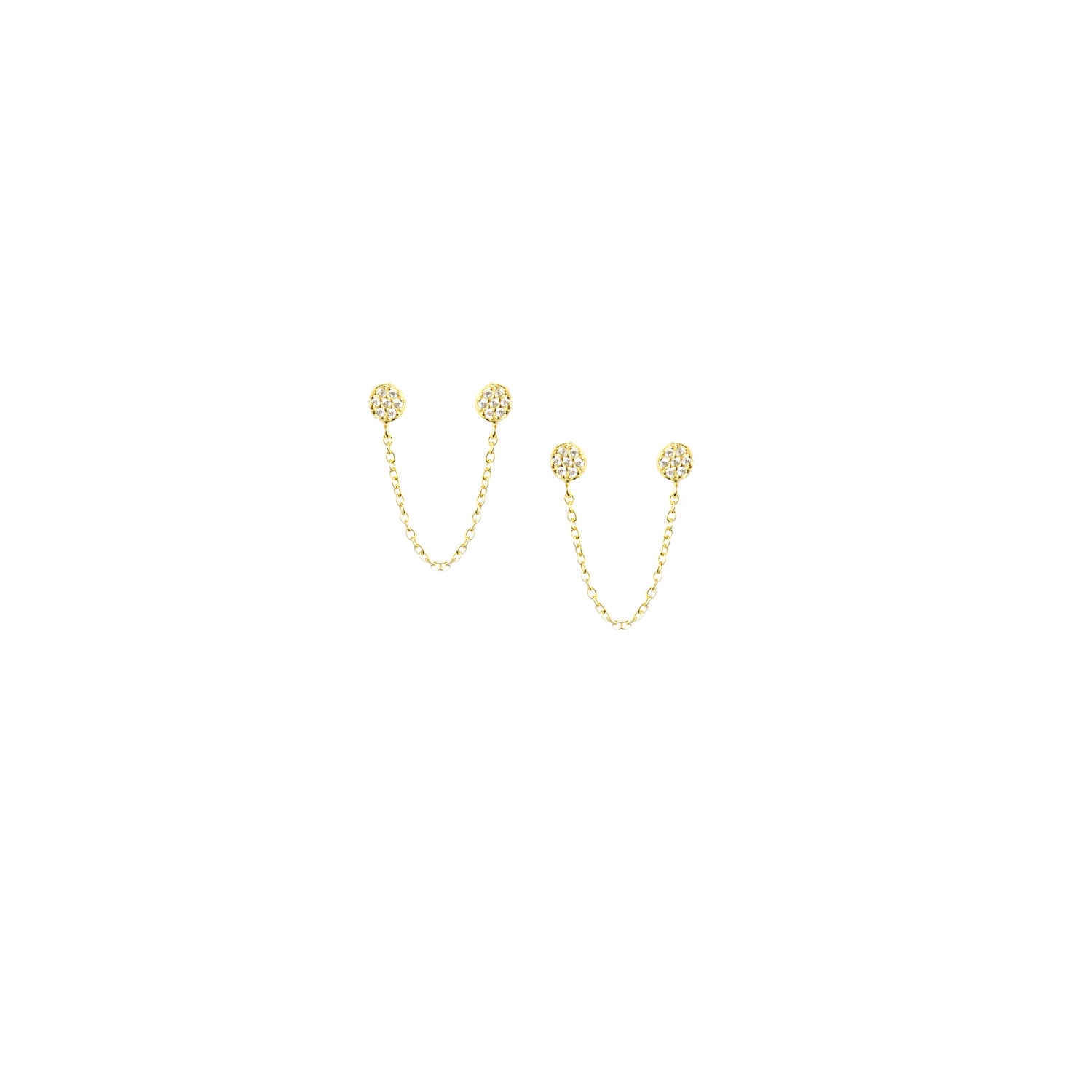sterling double post chain earring