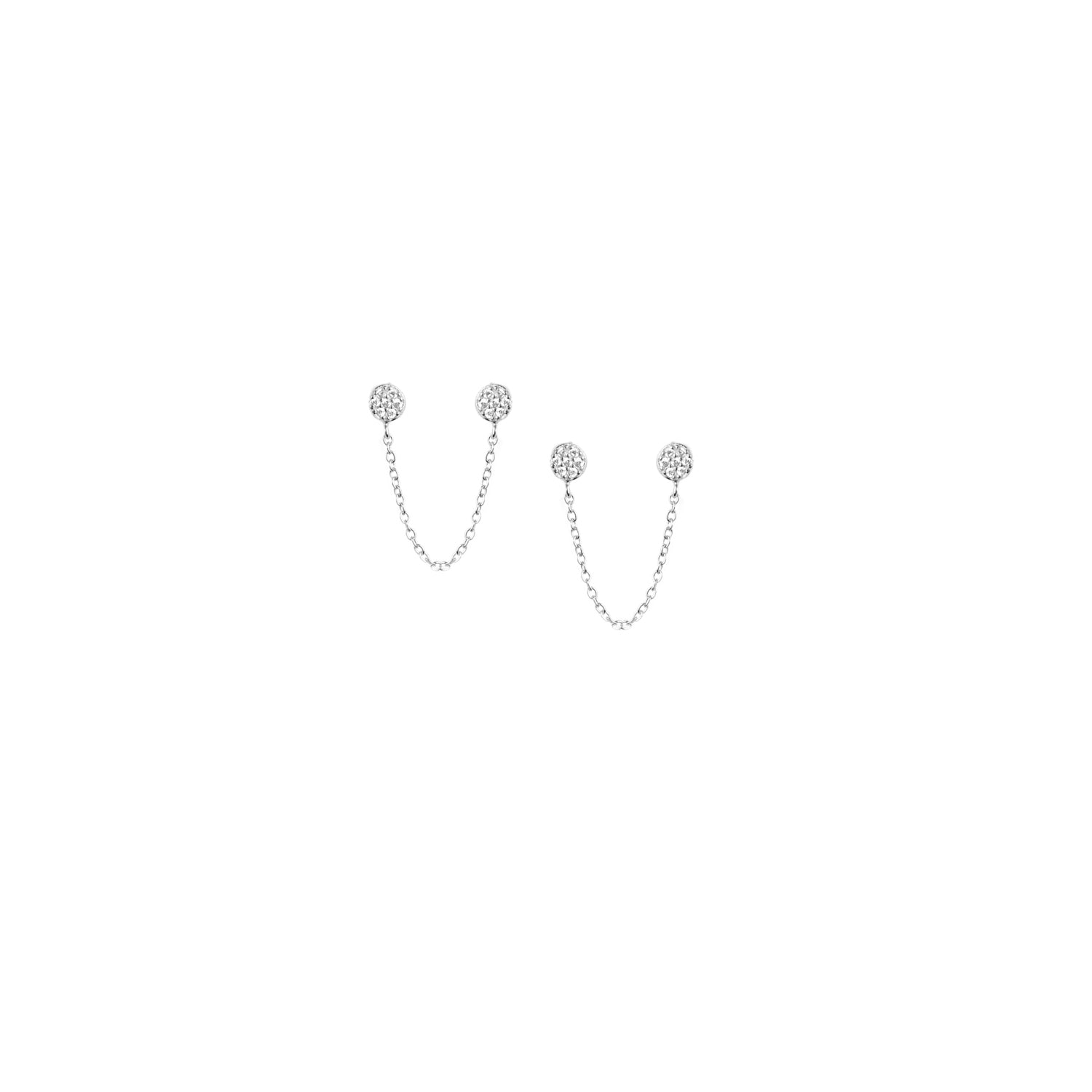 sterling double post chain earring