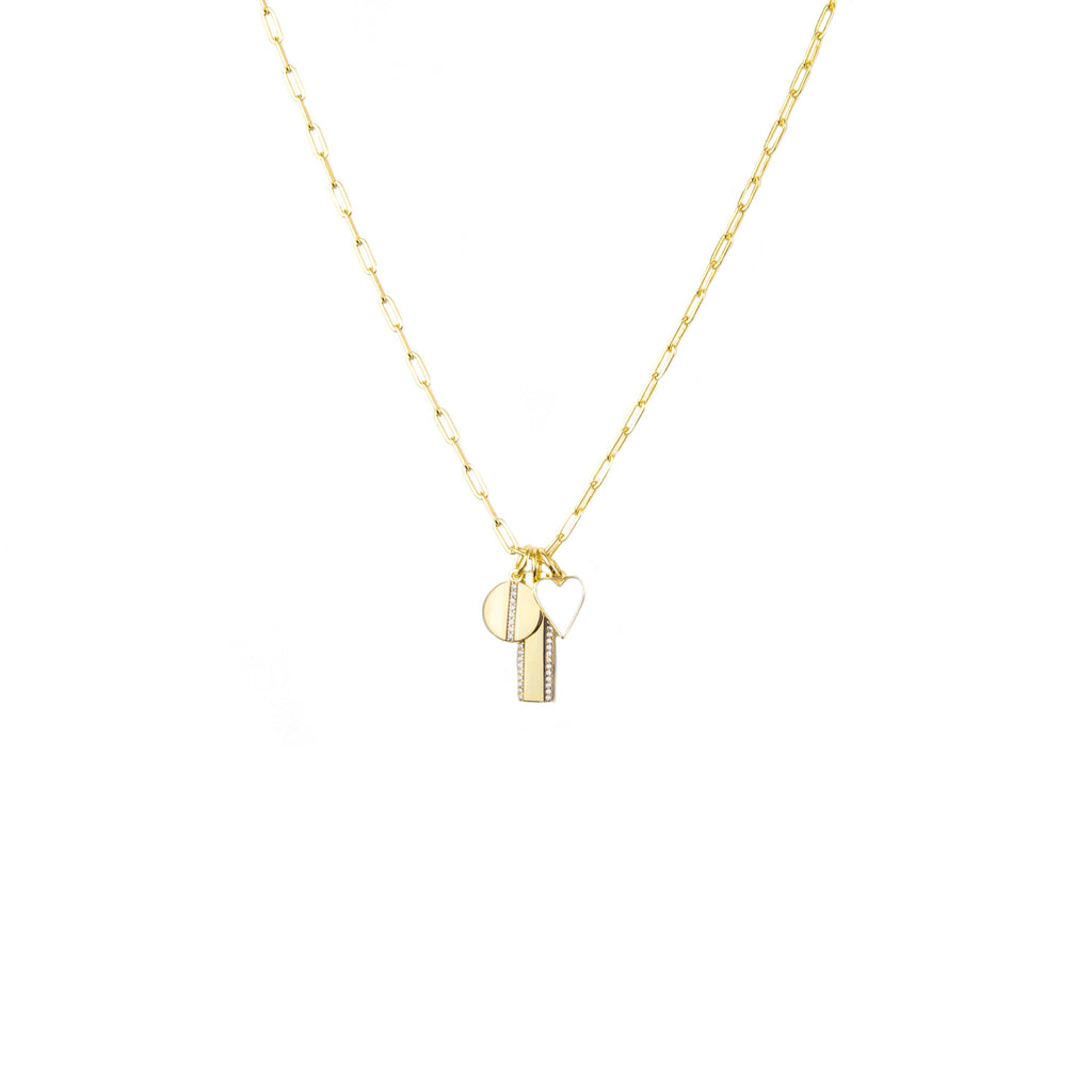 gold plated-ivory multi charm necklace
