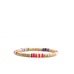 small heishi & metal disc stretch bracelet