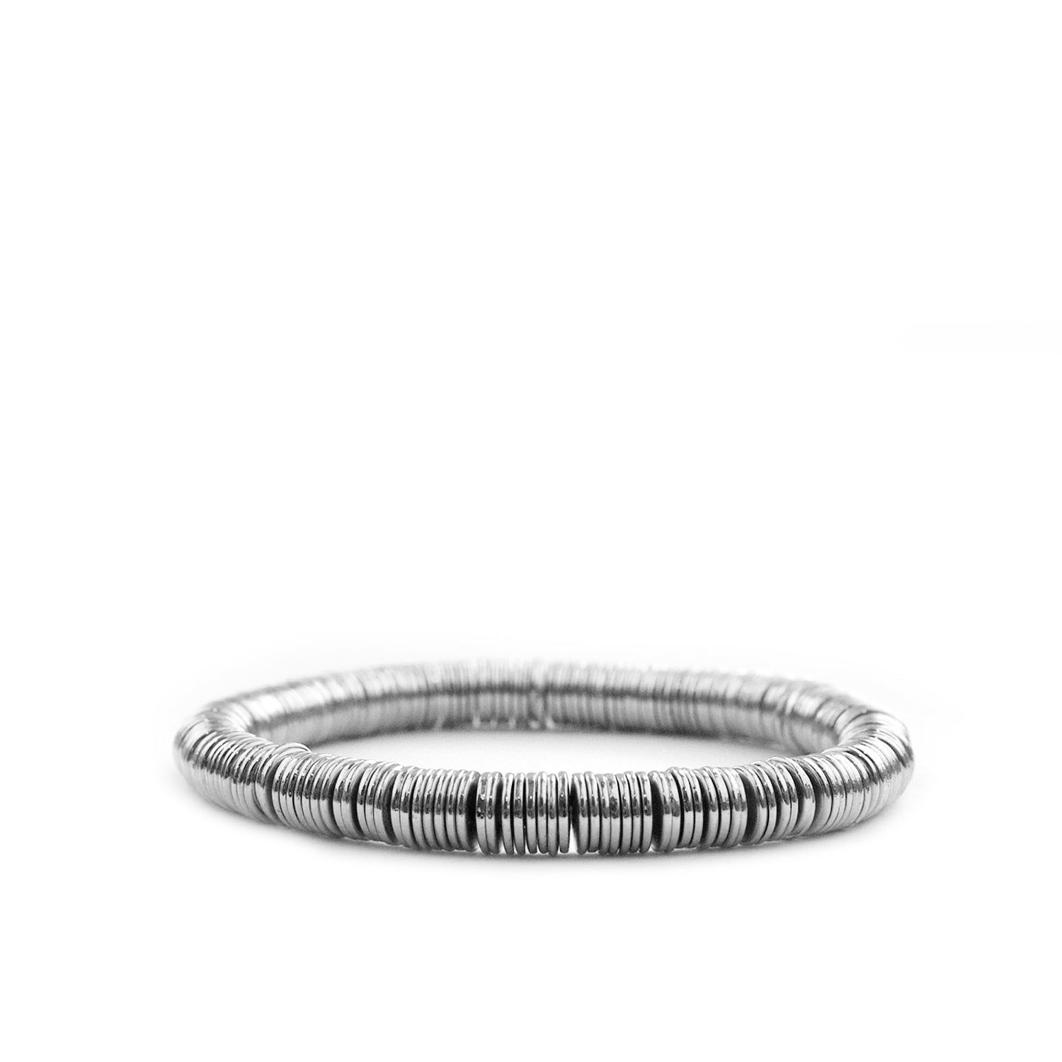 large metal disc stretch bracelet