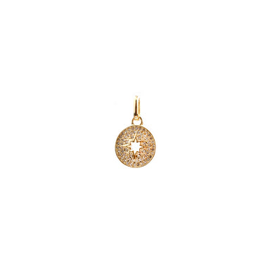 Pavé Cutout Starburst Bale Charm - gold