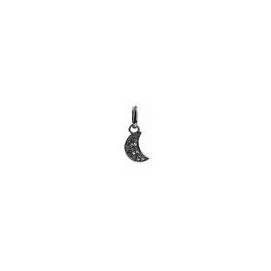 Pavé Mini Moon Bale Charm - hematite
