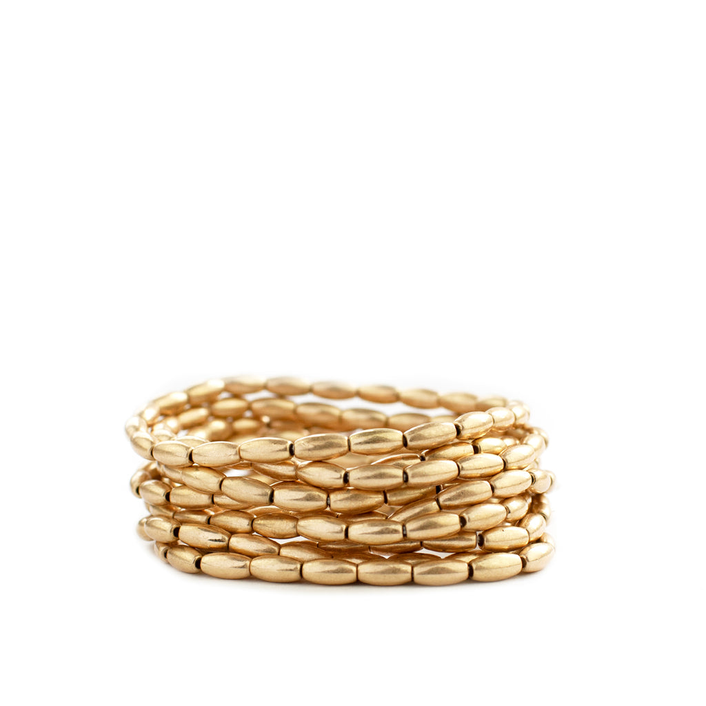 9-strand oval bead bracelet set