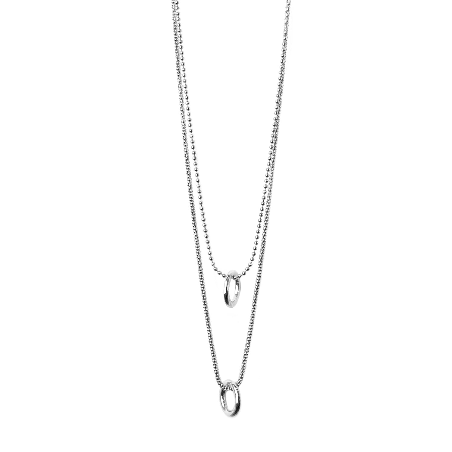 two-in-one double ring necklace