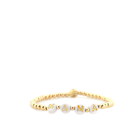 beaded MAMA disc bracelet