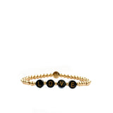 beaded LOVE disc bracelet